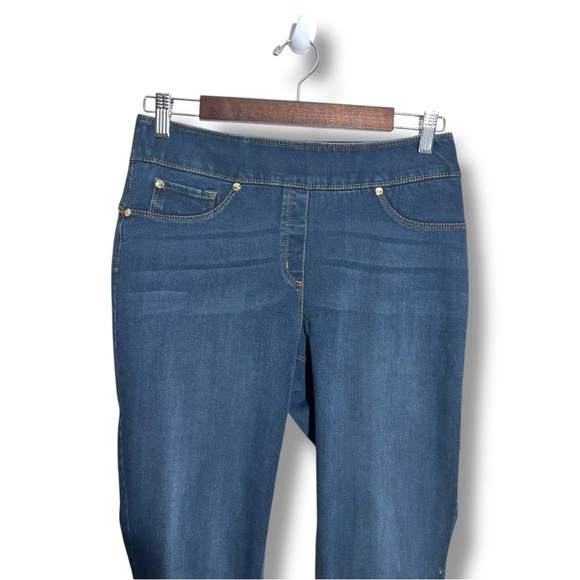 Luxe Denim Dark Indigo Wash Classic Skinny Straight Leg Stretch Women's Jeggings - Picture 7 of 16